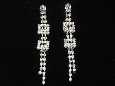 Rhinestone double line drop earring