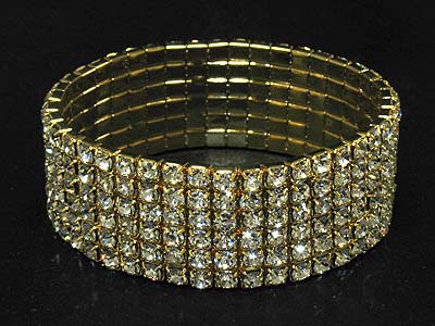 Rhinestone 6 lines stretch bracelet