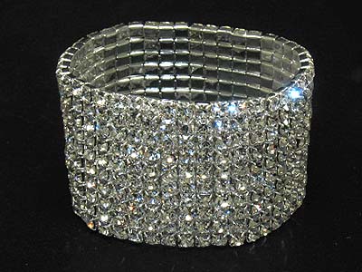 Rhinestone 10 lines stretch bracelet