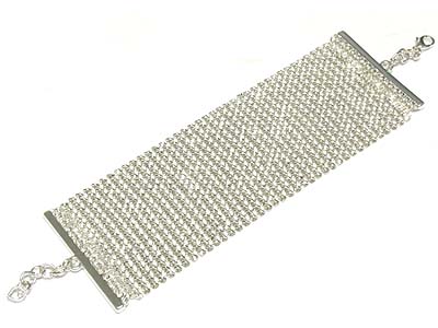 Wide metal mesh bracelet