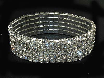 Rhinestone 5 lines stretch bracelet