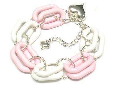 Nautical acryl chain and heart charm bracelet 