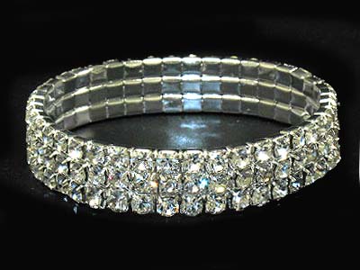 Rhinestone 3 lines stretch bracelet