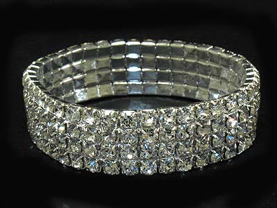 Rhinestone 4 lines stretch bracelet