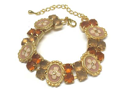 Epoxy cover and stone deco double bracelet 