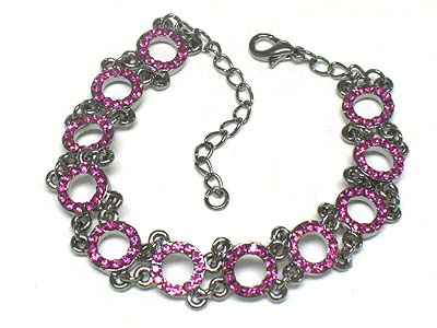 Crystal deco round link bracelet 