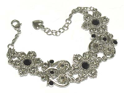 Noblesse crystal deco casting metal bracelet