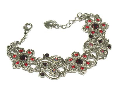 Noblesse crystal deco casting metal bracelet