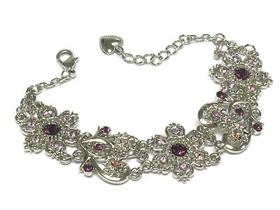 Noblesse crystal deco casting metal bracelet