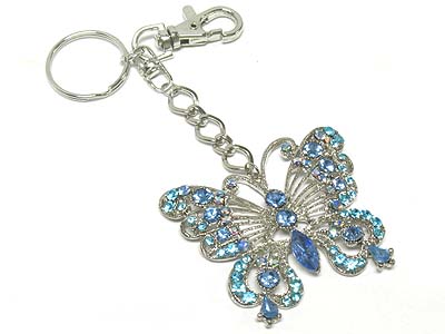 Crystal deco butterfly key chain