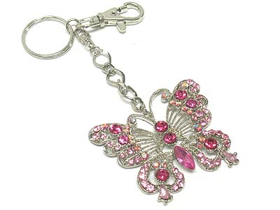 Crystal deco butterfly key chain