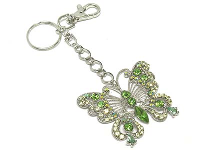 Crystal deco butterfly key chain