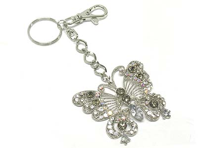 Crystal deco butterfly key chain