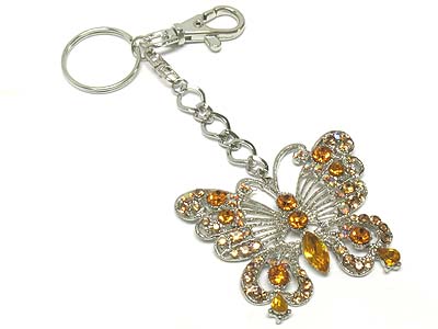 Crystal deco butterfly key chain