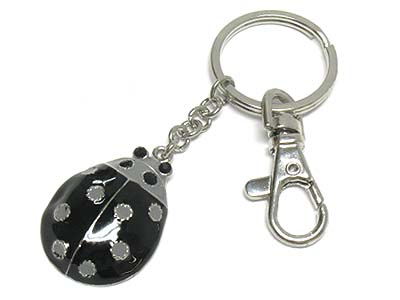 Enamel cover ladybug charm key chain