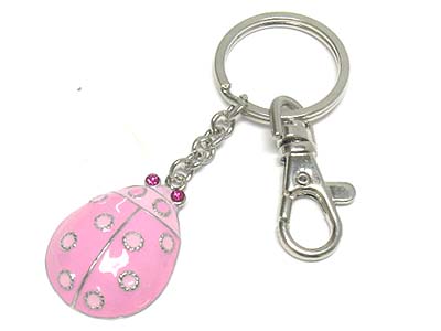 Enamel cover ladybug charm key chain