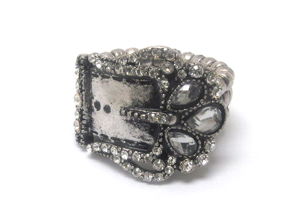 Crystal stud belt stretch ring