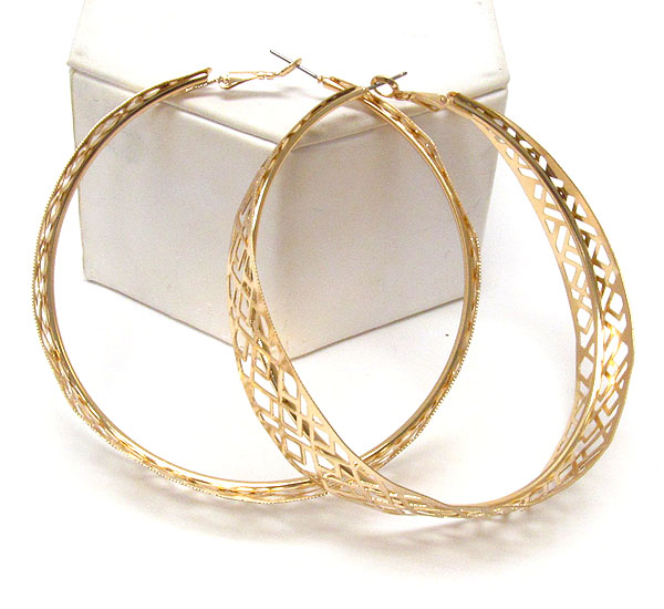 Multi diamond cut hoop earring - hoops