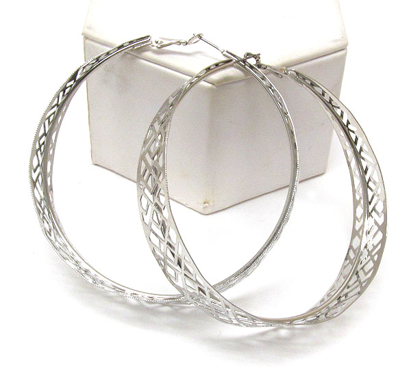 Multi diamond cut hoop earring - hoops