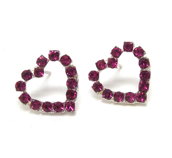 Crystal deco heart earring