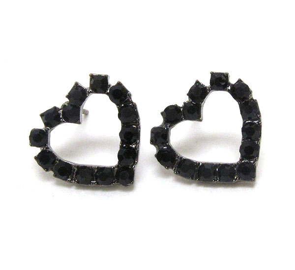 Crystal deco heart earring