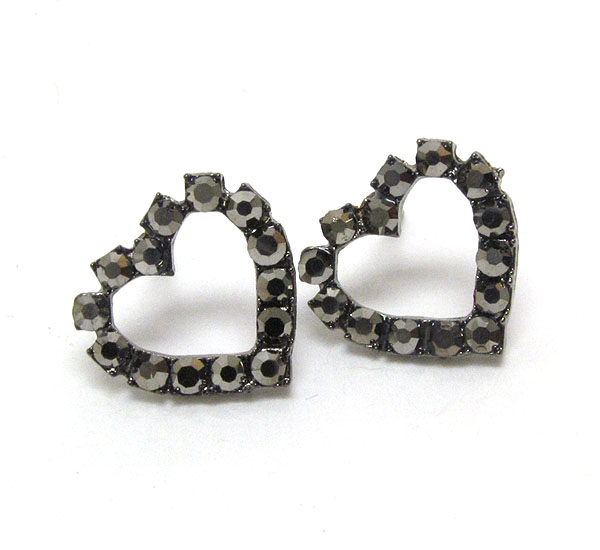 Crystal deco heart earring