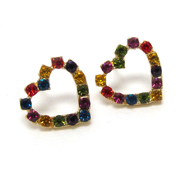 Crystal deco heart earring