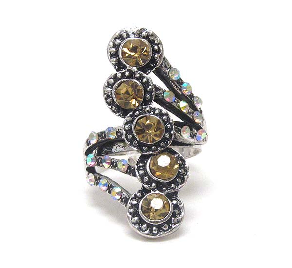 Crystal deco adjustable ring