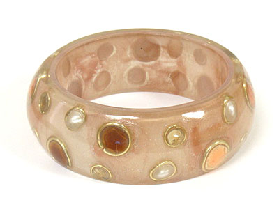 Multi dot acrylic bangle bracelet