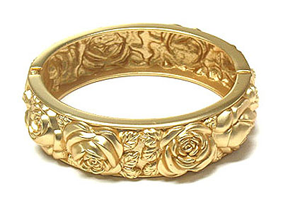 Metal flower casting bangle bracelet