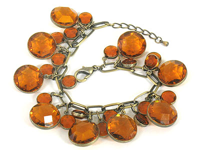 Multi epoxy stione charm dangle bracelet