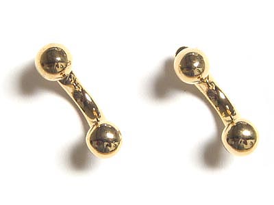 18k gold plating two ball  earring