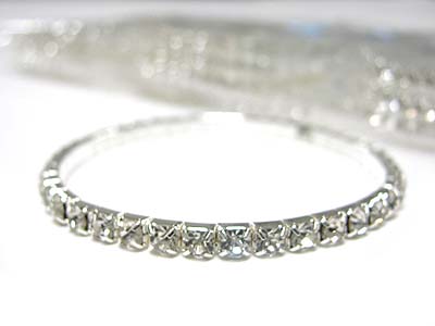 Sell by dozen - rhinestone single line stretch bracelet mens jewelry