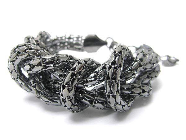 Tangled metal tube chain link bracelet 