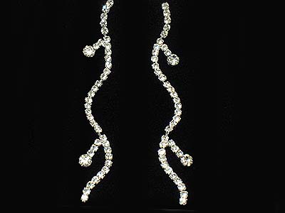 Rhinestone dual drop earring