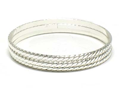 Metal casting 3 row bangle 