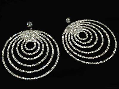 Boutique style rhinestone multi round earring   