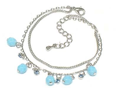 Crystal deco multi acryl bead balls charm anklet 