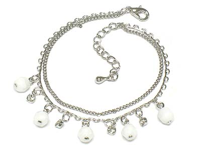 Crystal deco multi acryl bead balls charm anklet 