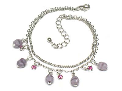 Crystal deco multi acryl bead balls charm anklet 