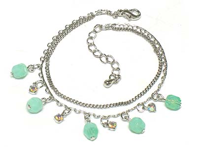 Crystal deco multi acryl bead balls charm anklet 