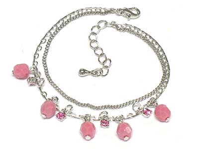 Crystal deco multi acryl bead balls charm anklet 