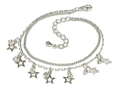 Crystal deco small star charms anklet