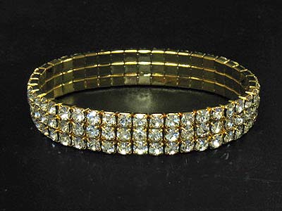 Rhinestone 3 rows stretch bracelet