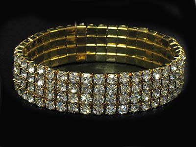 Rhinestone 4 rows stretch bracelet