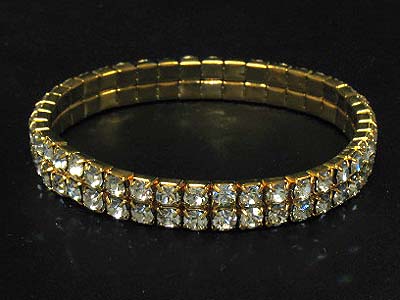 Rhinestone double line stretch bracelet