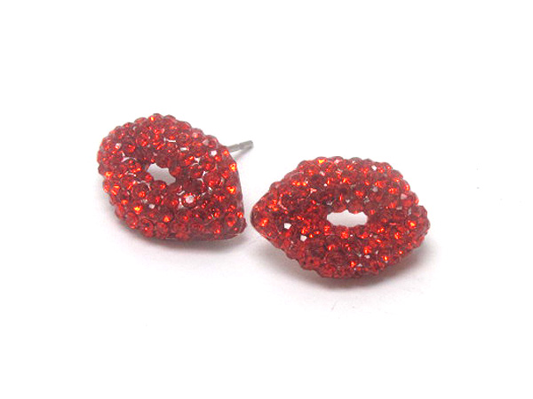 Valentine crystal fashion lips earring