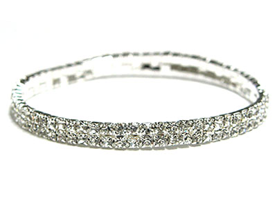 Crystal double line stretch anklet