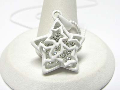 Special price - crystal inside enamel metal star pendant necklace