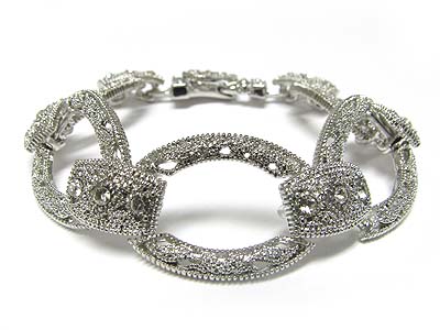 Marcasite look metal  link bracelet